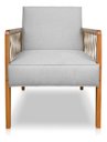 Ver imagem 4 de Poltrona Maia em Linho com Base Madeira Corda Náutica Linho Cinza Bz Home Decor