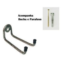 2 Suporte P/ Vassoura e Rodo Parede Pequeno 10cm de Ferro - 4