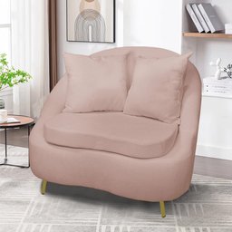 Poltrona Decorativa Orgânica Pé Ferro Dou Zaya Bouclê Rosê C05 - D'Rossi - 2