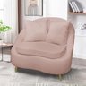 Poltrona Decorativa Orgânica Pé Ferro Dou Zaya Bouclê Rosê C05 - D'Rossi - 2