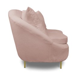 Poltrona Decorativa Orgânica Pé Ferro Dou Zaya Bouclê Rosê C05 - D'Rossi - 5