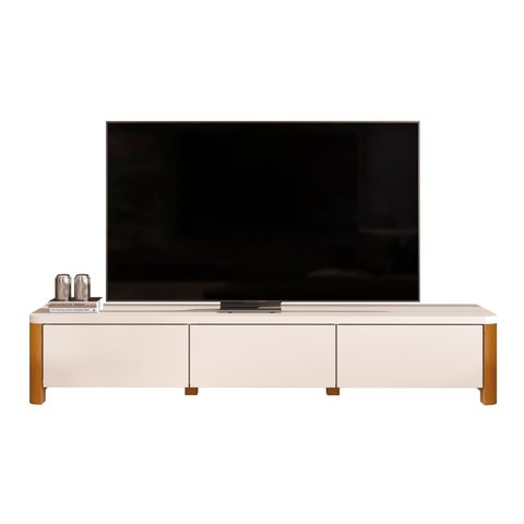 Rack para Sala Estar Monaco 2.2m para TV até 72 Polegadas:Off White