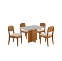 Ver imagem 2 de Conjunto Sala de Jantar Mesa Moscou Tp Vidro Canto Copo com 4 Cadeiras Cleo