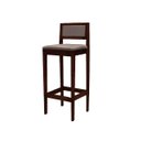 Ver imagem 4 de Kit 2 Banquetas Madeira Imbuia com Linho Marrom Pub Assento Encosto Estofados