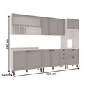 Ver imagem 3 de Cozinha Completa Iluminata Luna 10 Portas 4 Gavetas 100% MDF com Vidro Branco/Fendi - Genialflex