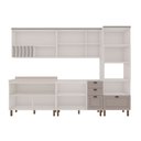 Ver imagem 2 de Cozinha Completa Iluminata Luna 10 Portas 4 Gavetas 100% MDF com Vidro Branco/Fendi - Genialflex
