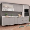 Ver imagem 4 de Cozinha Completa Iluminata Luna 10 Portas 4 Gavetas 100% MDF com Vidro Branco/Fendi - Genialflex