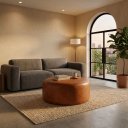 Ver imagem 1 de Puff Virginia Decorativo Corino Modena: Ocre
