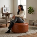 Ver imagem 3 de Puff Virginia Decorativo Corino Modena: Ocre