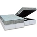 Ver imagem 1 de Cama Box Baú King: Colchão Espuma D45 Paropas Pasquale Gray + Base Crc Linhão White (193x203)