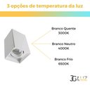 Ver imagem 4 de Kit 23 Spot de Sobrepor Quadrat C/23 Lâmpada Led Mr16 Oferta - Branco - Branco Frio - 110v/220v
