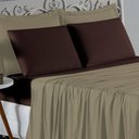 Ver imagem 3 de Jogo Cama Casal Nobre 4 Peças Lençol Elástico 30cm Altura 100% Algodão Avelã Marrom