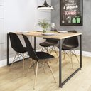 Ver imagem 2 de Mesa de Jantar Industrial Aço Tampo em BP Porto Espresso Móveis Marrom/Natura/Preto