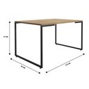 Ver imagem 7 de Mesa de Jantar Industrial Aço Tampo em BP Porto Espresso Móveis Marrom/Natura/Preto