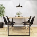 Ver imagem 3 de Mesa de Jantar Industrial Aço Tampo em BP Porto Espresso Móveis Marrom/Natura/Preto