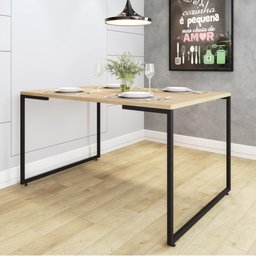 Mesa de Jantar Industrial Aço Tampo em Bp Porto Espresso Móveis - 1