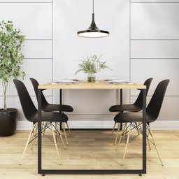 Mesa de Jantar Industrial Aço Tampo em Bp Porto Espresso Móveis - 3