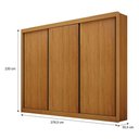 Ver imagem 3 de Guarda Roupa Casal 3 Portas São Paulo Gold Cinamomo - Leifer Móveis
