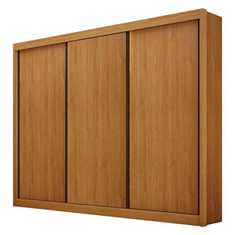 Guarda Roupa Casal 3 Portas São Paulo Gold Cinamomo - Leifer Móveis