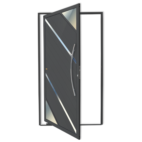 Porta Pivotante Alumínio Lambril Oasis c/Puxador D.Cinza 120 Brimak