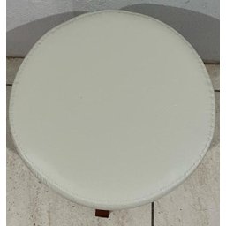 Puff Banqueta Thor Luxo 3 Pés Madeira Maciça, Luxo e Elegância para Seu Lar Corino Bege - Jrc Móveis - 4