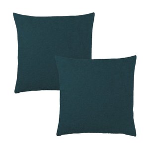 Kit 2 Capas para Almofada em Bouclé Quadrada Várias Cores Cor:verde Escuro