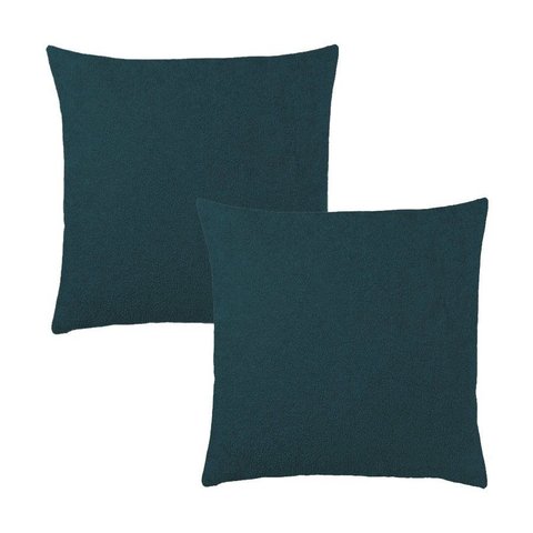 Kit 2 Capas Almofada Quadrada Bouclé 43x43 – Zíper Invisível, Texturizado