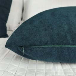 Kit 2 Capas para Almofada em Bouclé Quadrada Várias Cores Cor:verde Escuro - 8