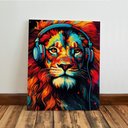 Ver imagem 6 de Kit 3 Quadro Decorativo Animais Colorido Abstrato Luxo Fone Qualidade Premium 28x20cm