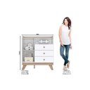Ver imagem 2 de Quarto Infantil Completo Confete 2 Peças (1 Guarda Roupa + 1 Cômoda) Qi66 Branco/jequitiba - Henn