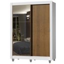 Ver imagem 2 de Guarda-Roupa Solteiro Madesa Dallas 2 Portas de Correr com Espelho 2 Gavetas com Pés Branco/Rustic C