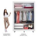 Ver imagem 4 de Guarda-Roupa Solteiro Madesa Dallas 2 Portas de Correr com Espelho 2 Gavetas com Pés Branco/Rustic C