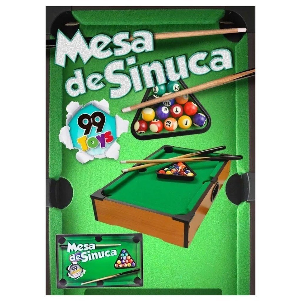 Mesa Sinuca Bilhar Mini Infantil Tacos Madeira Giz Completa- Brava - 2