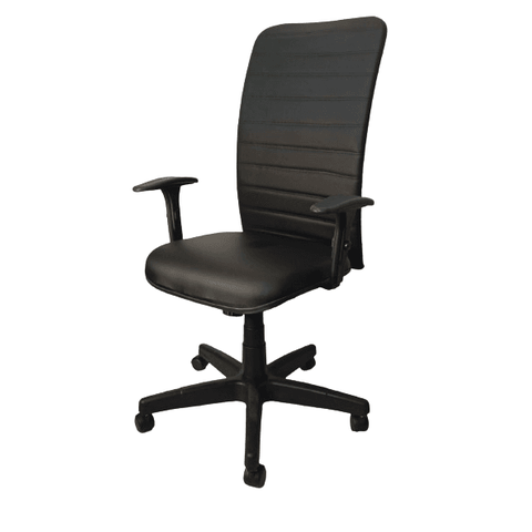 Cadeira Escritório Tela Luxo Corino Preto:branco