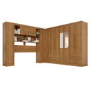 Ver imagem 2 de Guarda-Roupa Casal Modulado com Espelho 11 Portas 4 Gavetas Alemanha Marrom/Cinamomo