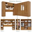 Ver imagem 6 de Guarda-Roupa Casal Modulado com Espelho 11 Portas 4 Gavetas Alemanha Marrom/Cinamomo