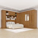 Ver imagem 1 de Guarda-Roupa Casal Modulado com Espelho 11 Portas 4 Gavetas Alemanha Marrom/Cinamomo