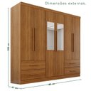 Ver imagem 5 de Guarda-Roupa Casal Modulado com Espelho 11 Portas 4 Gavetas Alemanha Marrom/Cinamomo