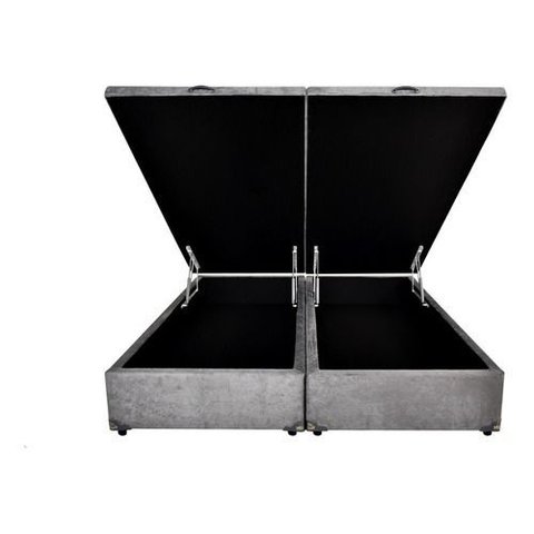 Cama Box Baú King-size 193x203 Reforçada Fabricação Própria - Suede Cinza