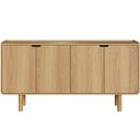 Ver imagem 4 de Aparador Buffet Nordic 4 Portas 4 Prateleiras MDP com Pés em Madeira Maciça Hanover Roble Lyam