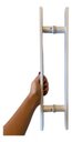 Ver imagem 5 de Puxador Aço Inox 304 Branco 100cm (1 Metro) - (80cm entre Furos) Barra Chata Porta Vidro Madeira por