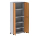 Ver imagem 2 de Armário Alto 2 Portas Pandin 80 Cm (largura) Inmetro Estrutura Aço Cinza e Portas Laranjas C-