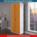 Ver imagem 3 de Armário Alto 2 Portas Pandin 80 Cm (largura) Inmetro Estrutura Aço Cinza e Portas Laranjas C-