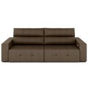 Ver imagem 7 de Sofá Retrátil 3 Lugares 244cm 2 Módulos Nero com USB Couro Cappuccino G52 - Gran Belo