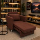 Ver imagem 1 de Poltrona Cama Retrátil Daiana Matelassê Suede Confortável Marrom Escuro Arapongas Decor