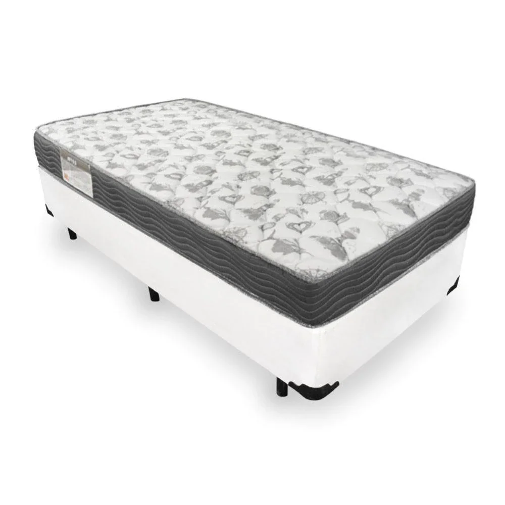 Cama Box Solteiro + Colchão de Espuma D33 - Ortobom - Iso 100 88x188x53cm Branco