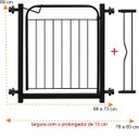 Ver imagem 2 de Portão para Pet Aramado com Prolongador 10cm Preto Aço Mix