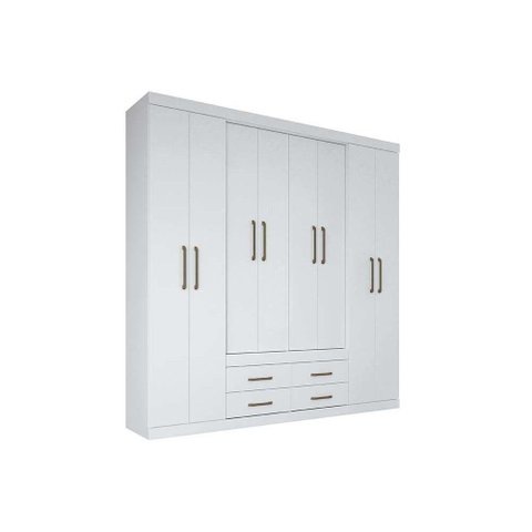 Guarda Roupa 8 Portas e 4 Gavetas Nápoles Branco - Santos Andirá