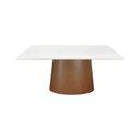 Ver imagem 4 de Mesa de Jantar Roma Retangular 135x90cm - Amêndoa - Tampo 135x90cm Branco/vidro Off-white
