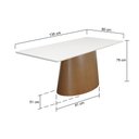 Ver imagem 2 de Mesa de Jantar Roma Retangular 135x90cm - Amêndoa - Tampo 135x90cm Branco/vidro Off-white